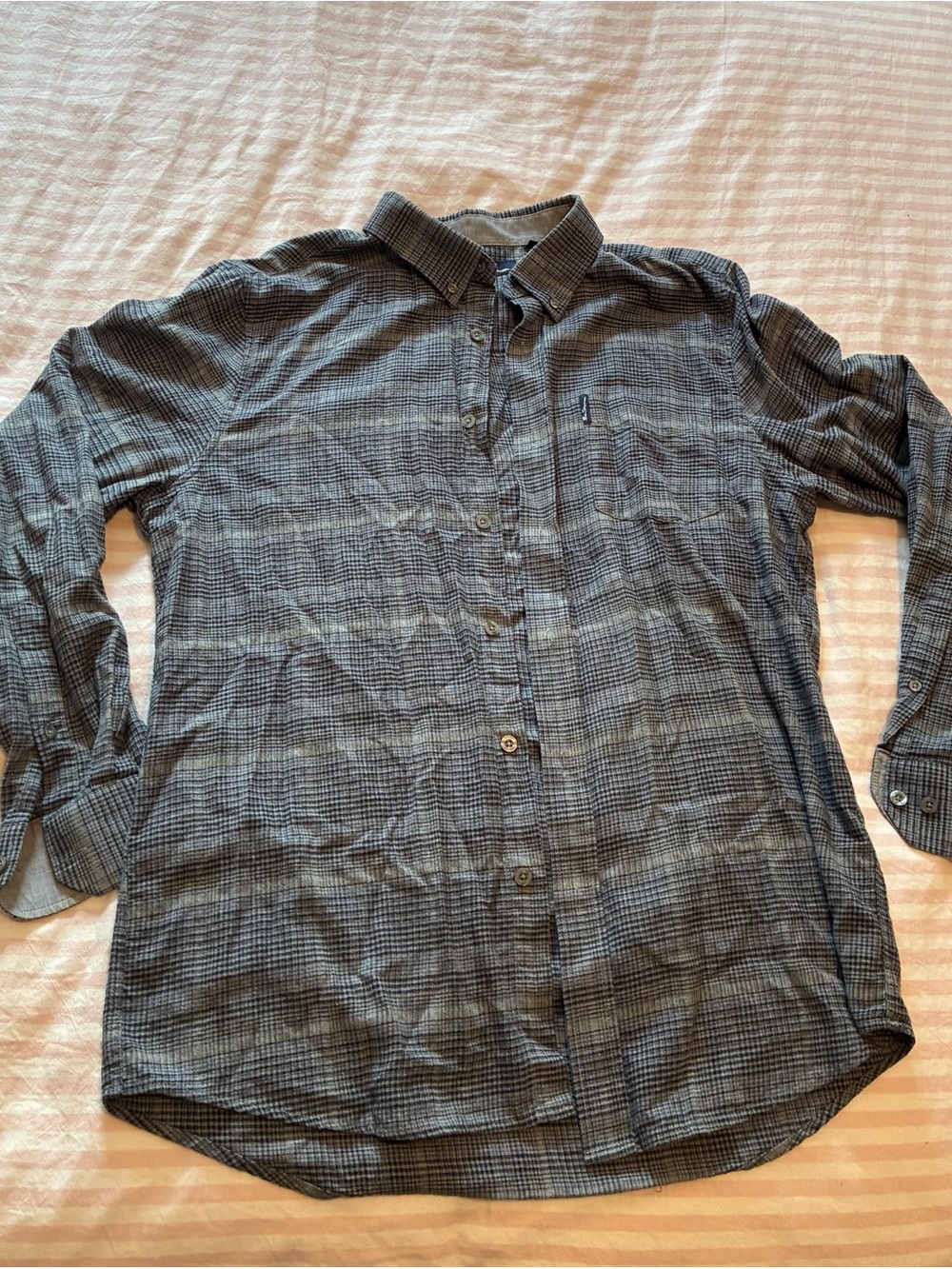 Ben Sherman Gray Plaid Long-Sleeve Button-Up Shirt